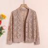New Lace Cardigan Button Sun Protection Loose Spring and Summer Thin Shawl Knitted Hollow Outer Top