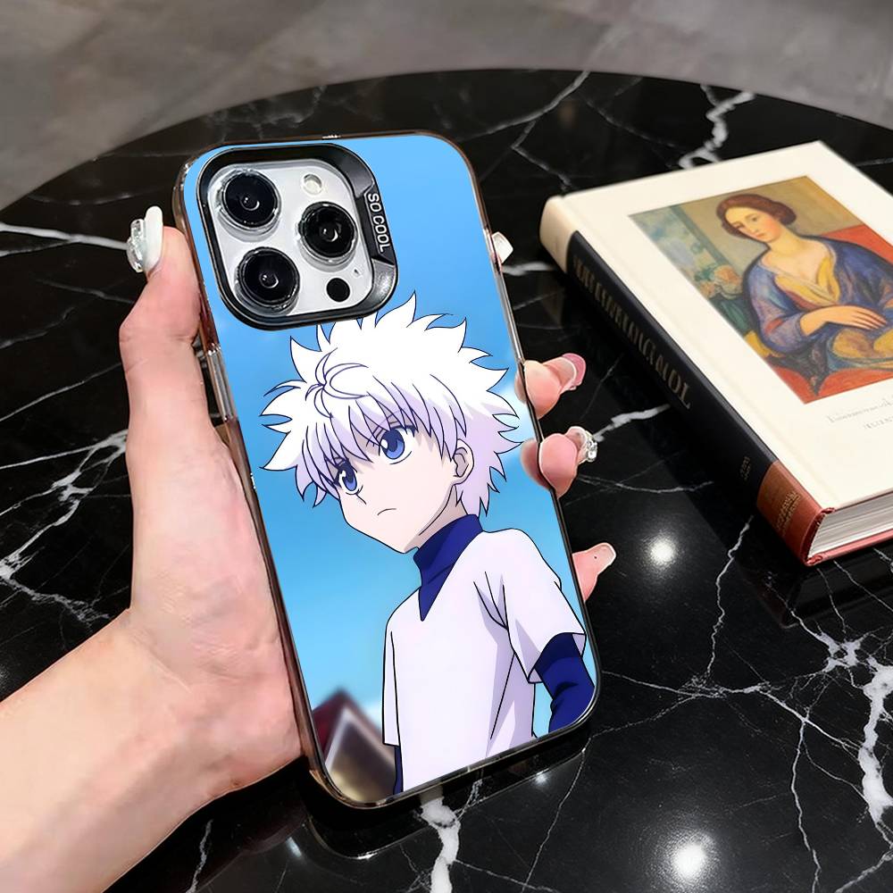 H-Hunter K-Killua Z-Zoldyck Чехол для телефона Hunter-KZ Для iPhone 17,16,15,14,13,12,11 Plus,Pro,Красочный Серебряный Чехол для телефона Funda Cover iPhone16promax