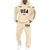 Men's Large Size Solid Color Printed Sweatshirt Set Men's Casual Sports Suit Sweatshirt Set