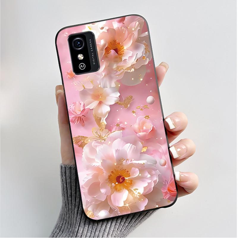 Printing Pattern Case For ZTE Blade L9 Soft Silicone Black Shell Cover Cute Flower Cartoon Casing