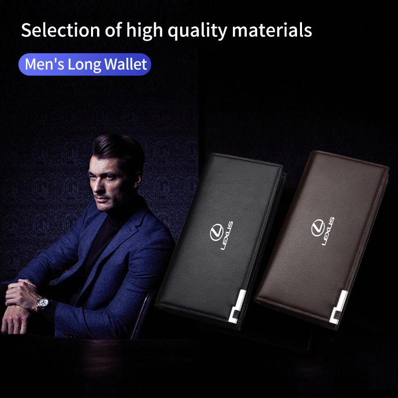 Car Styling Men's Wallet Driver's License Card Case Holder Coin Purse For Lexus IS250 IS200 CT200h GS300 LS430 RX450h LX570 IS30