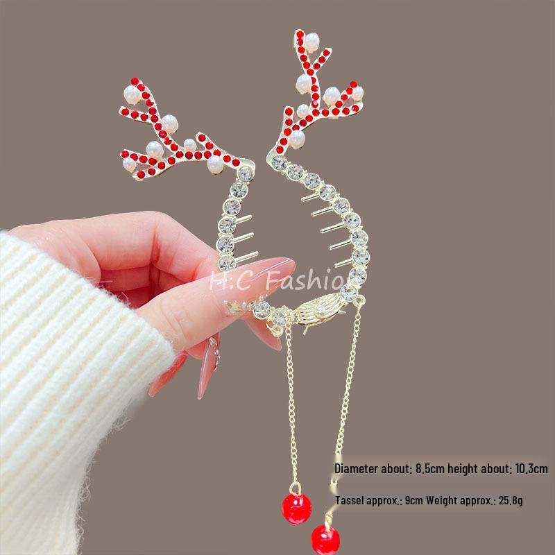 Children's Pearl Rhinestone Claw Hair Clip - Gentle Hold, No Damage Ponytail Buckle Hairpin