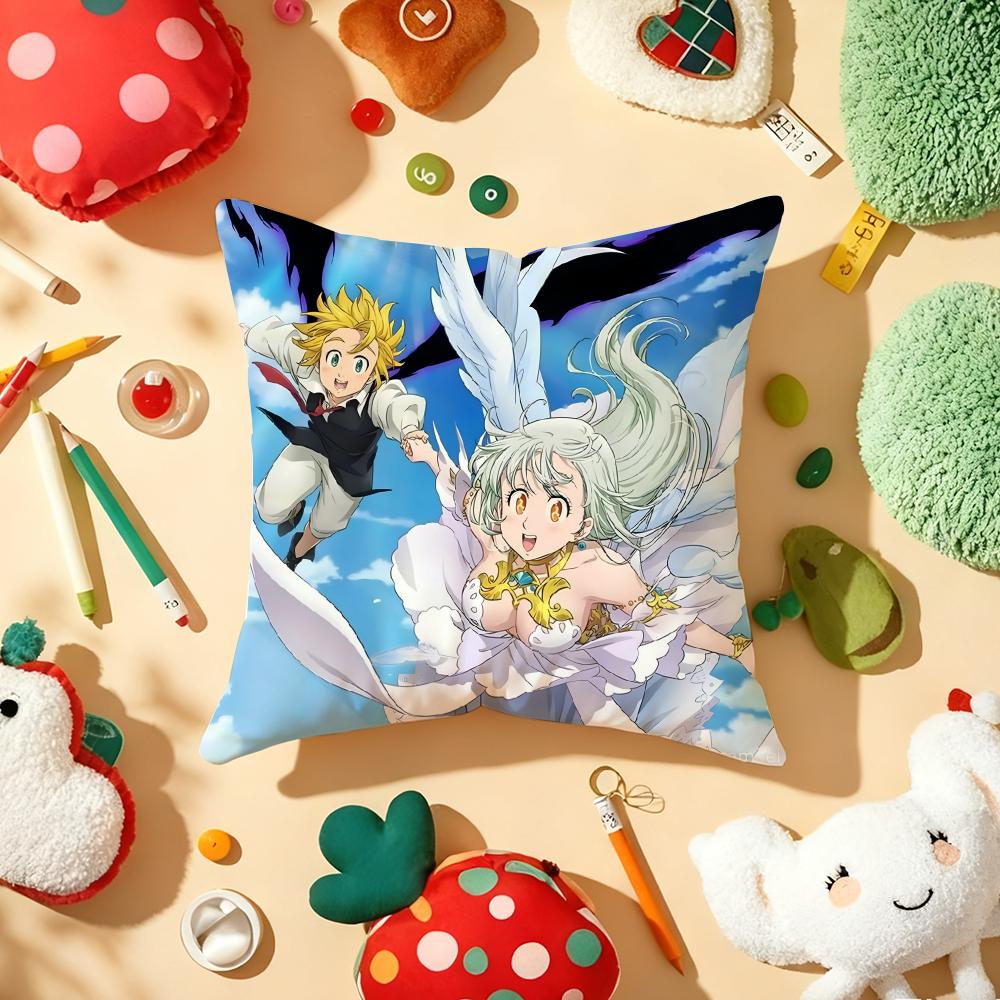 Anime DDeadly SSins Cushion Cover Plush Fabric Soft DoubleSided Printed Sofa Warm Winter Home Gift Pillow Cover