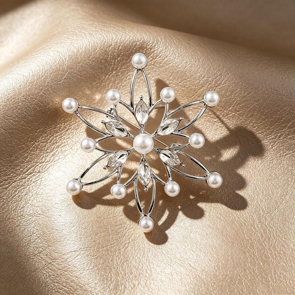 New Luxury Six-Petal Flower Brooch Pin: Unique, Versatile Design Accessory.