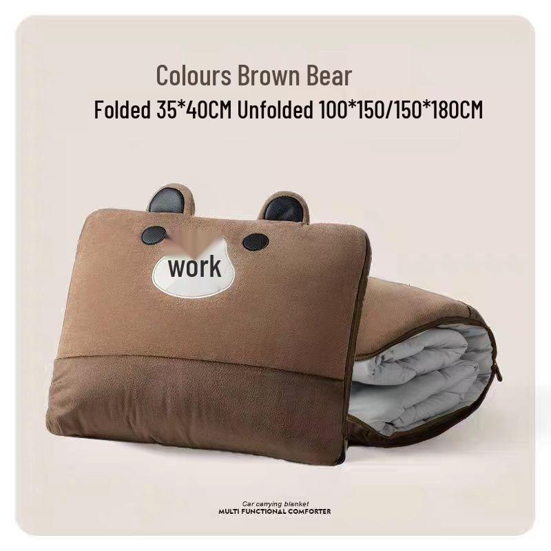 Car Pillow & Quilt: Multi-functional, Thickened Lumbar Support, Foldable for Vehicle Use Single Pillow (No Quilt, No Zipper)