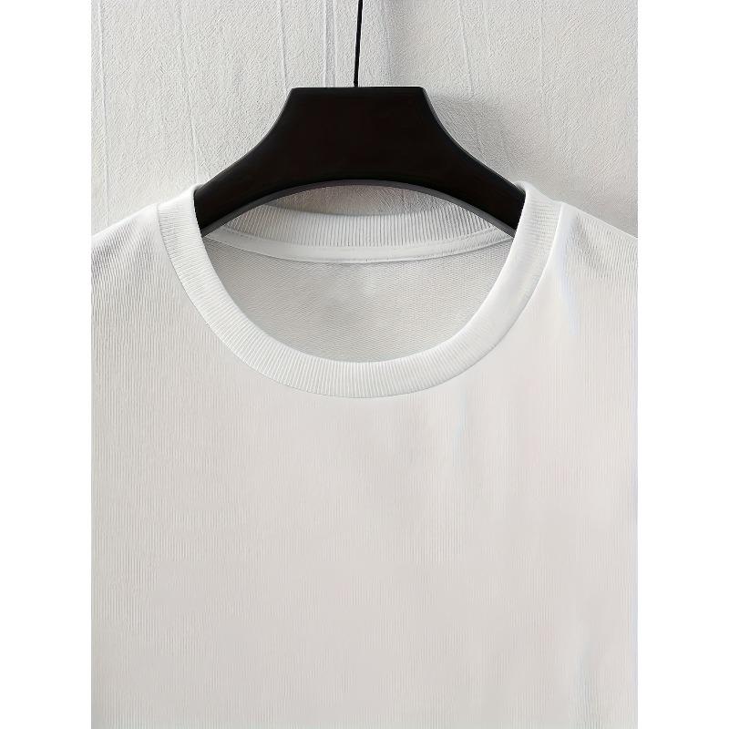 European sizes Floral Print Men's Fashion Street Casual Short Sleeve T-Shirt, Comfortable Round Neck Top for Spring and Summer