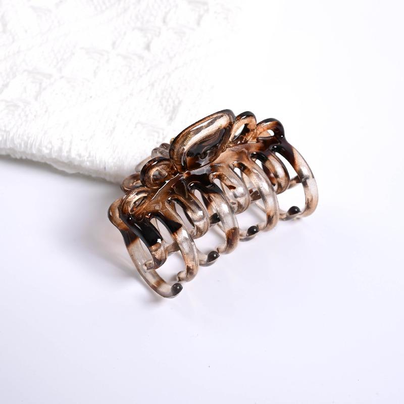Transparent Nail Clip for Hair, Double Row of Teeth, Medium Size, With Spring Closure