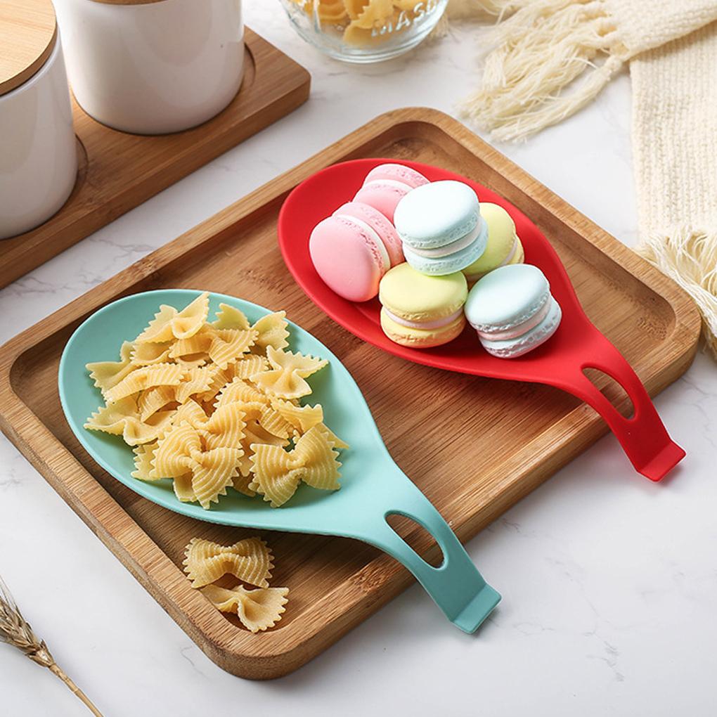 Scoop Holder Spoon Tray Tableware Plate Spoons Shelf Multicolored Softness Washable Restaurant No Smell Heating-resistance