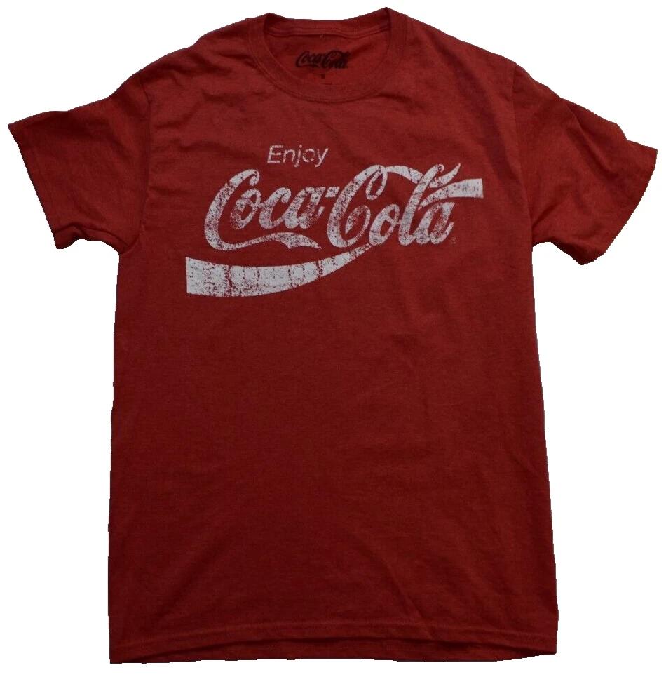 Coca-Cola Mens Enjoy Coca-Cola Distressed Print Coke Shirt New S M
