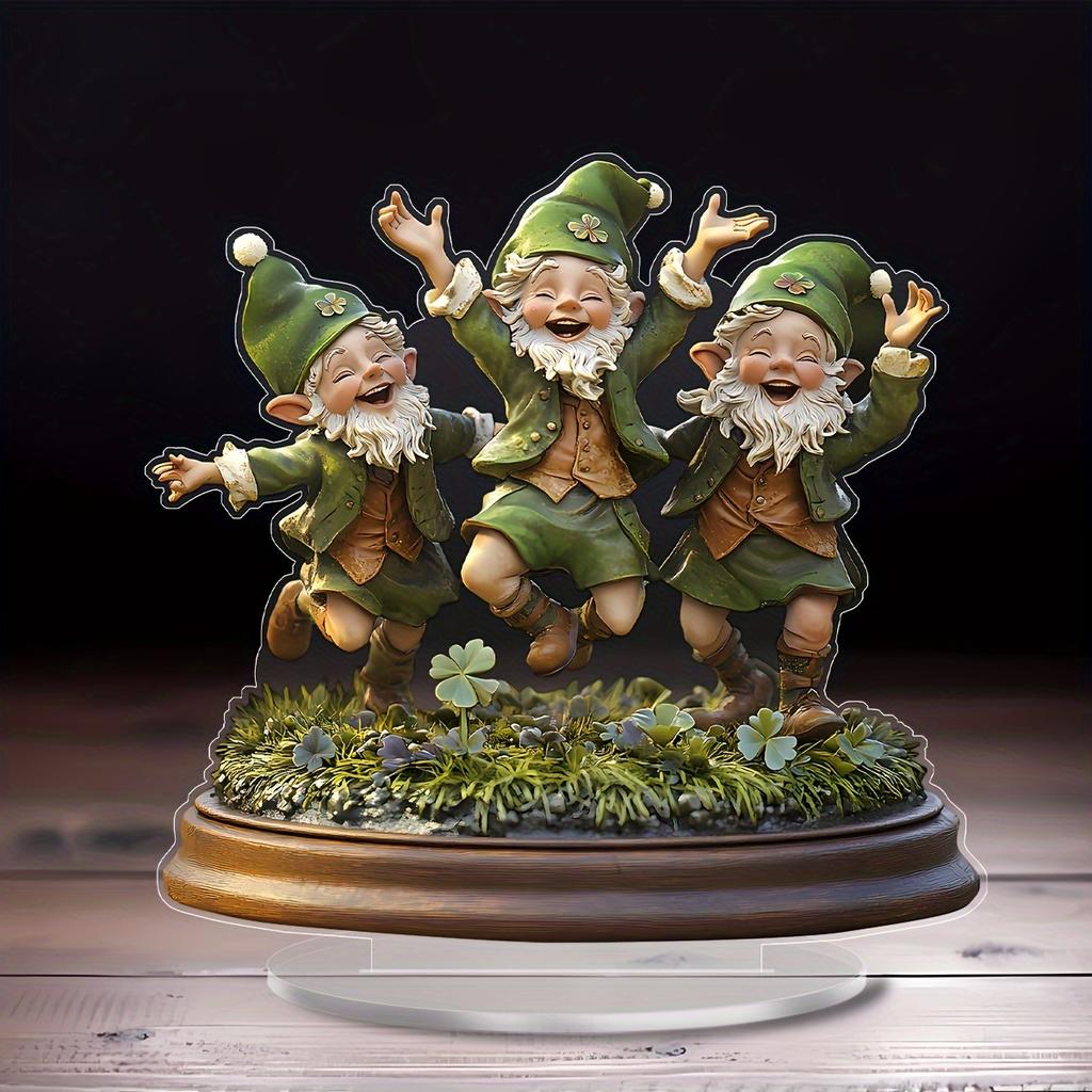 Three Celebratory Elves, Acrylic Desktop Display Plaque, Gift Sign, Multi-Purpose Holiday Decoration, Ideal Present for Family, Suitable for Valentine