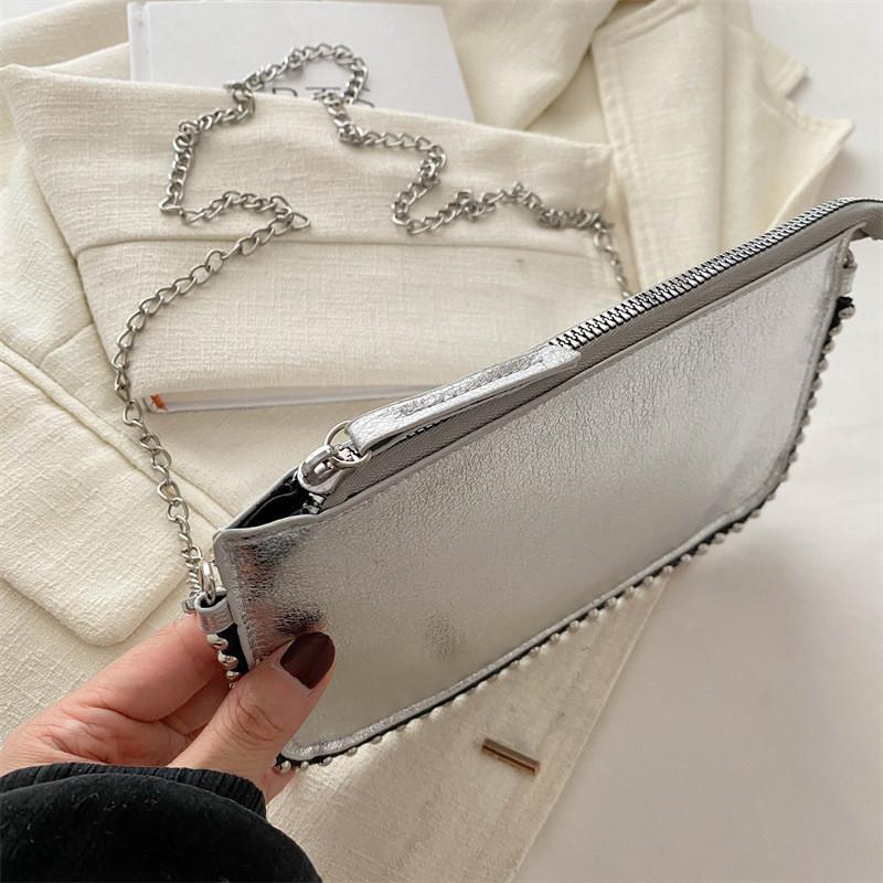 Small Pu Envelope Bag For Women With Chain Strap And Zip Closure For Daily Use