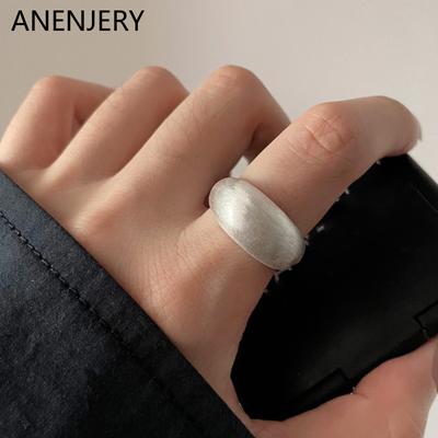 Silver Color Matte Brushed Surface Circular Open Ring For Women Fashion Delicate Jewelry Gift