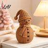 Cute Snowman Shelf Decor Christmas Ornament for Tabletop Decor Retro Resin Figurine Decorative Figurines Fireplaces with Knitted Texture Winter