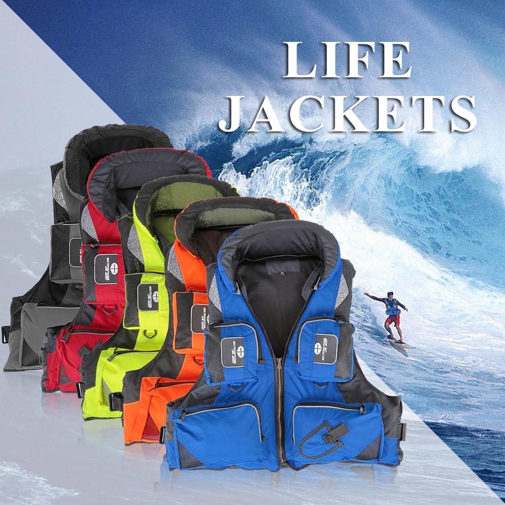 Lixada Professional Fishing Polyester Adult Safety Life Jacket Survival Vest Swimming Boating Drifting