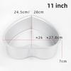3/4/5/6/7/8/10/11 Inch Heart Shaped Cake Pan mold Solid Bottom Aluminum Alloy Chocolate Cake Pan Silver Tin Baking Mold Mould
