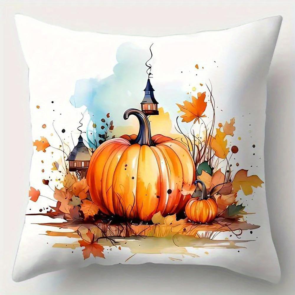 Autumn Truck & Pumpkins Pillowcasesuitable For Sofa Car Bedroom Decorative Cushion Cover Pillow Cover