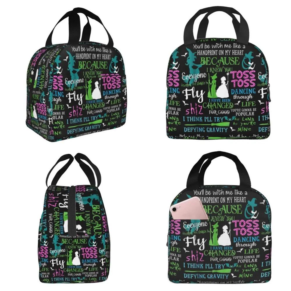 Halloween Wicked Musical Insulated Lunch Bag for Women Office Cooler Thermal Food Box Tote Portable Lunch Boxes Container