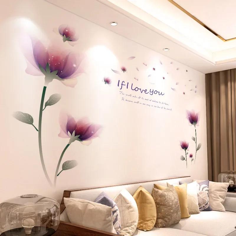 DIY Living Room Wall Stickers Decor Self-adhesive Flowers Butterfly Wall Decals Mural Bedroom Home Decorations 2026 Christmas