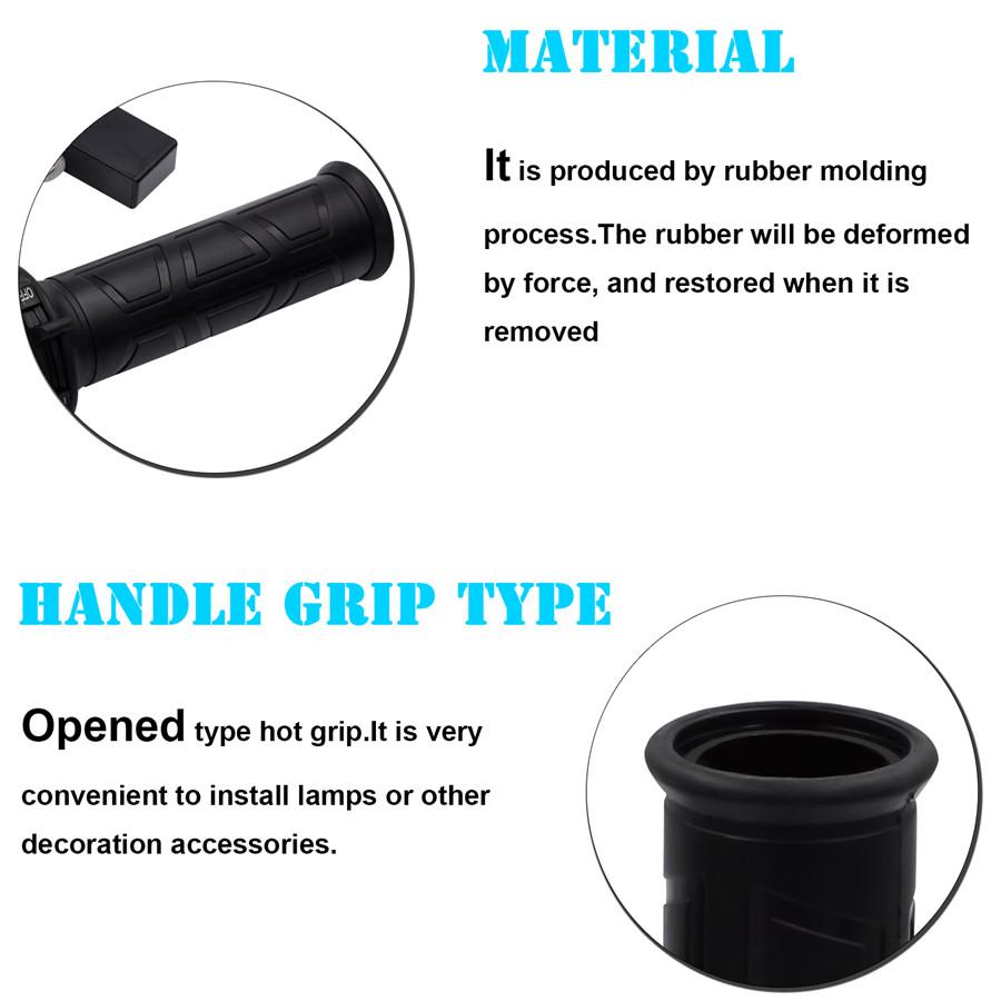 Black 7/8" Motos Motorcycle  Electric Heated Handle Motorbike Heating Grips Set