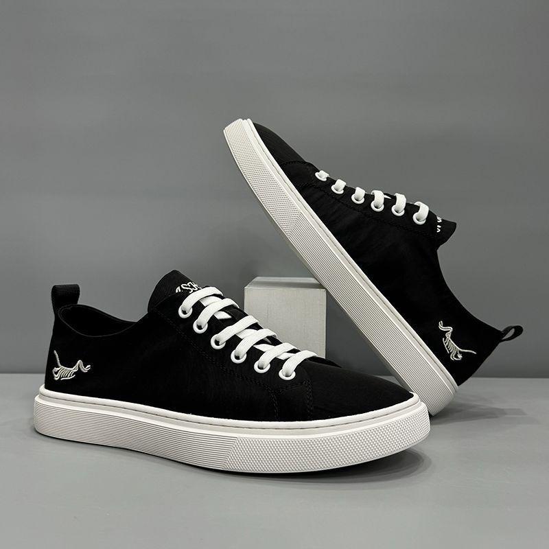 

Трендовые мужские парусиновые слипоны 2025: Легкий, Дышащий, Повседневный и Универсальный для Лета 40 чёрный