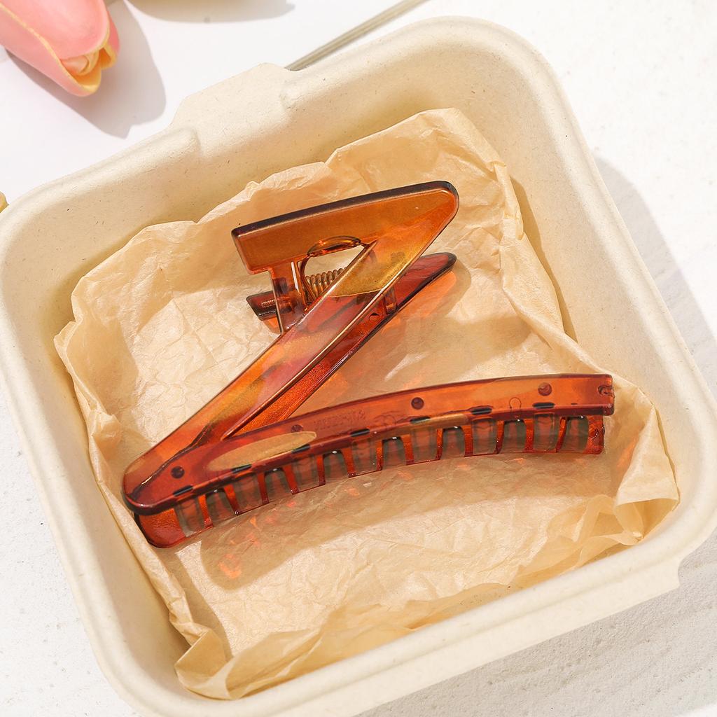 Eleganter Z-Form Haarspangenclip Neu Kunststoff Acryl Haarkrabbe Haarnadel Baden Make-up Gesichtswäsche Hai-Clip Damen Haaraccessoires