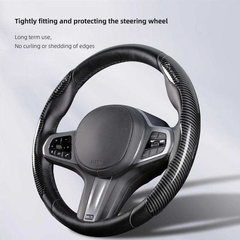 A Pair Car Steering Wheel Cover For Lexus RX330 IS250 Ct200h ES300h GS300 Carbon Fiber Pattern ABS Non-slip Steering Wheel Cover