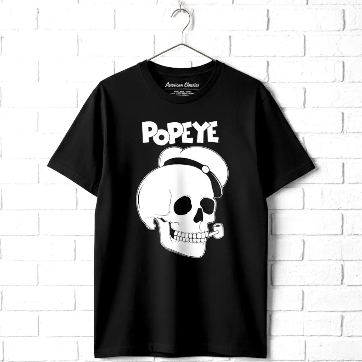 Popeye the Sailorman Skull Men s T Shirt XXL