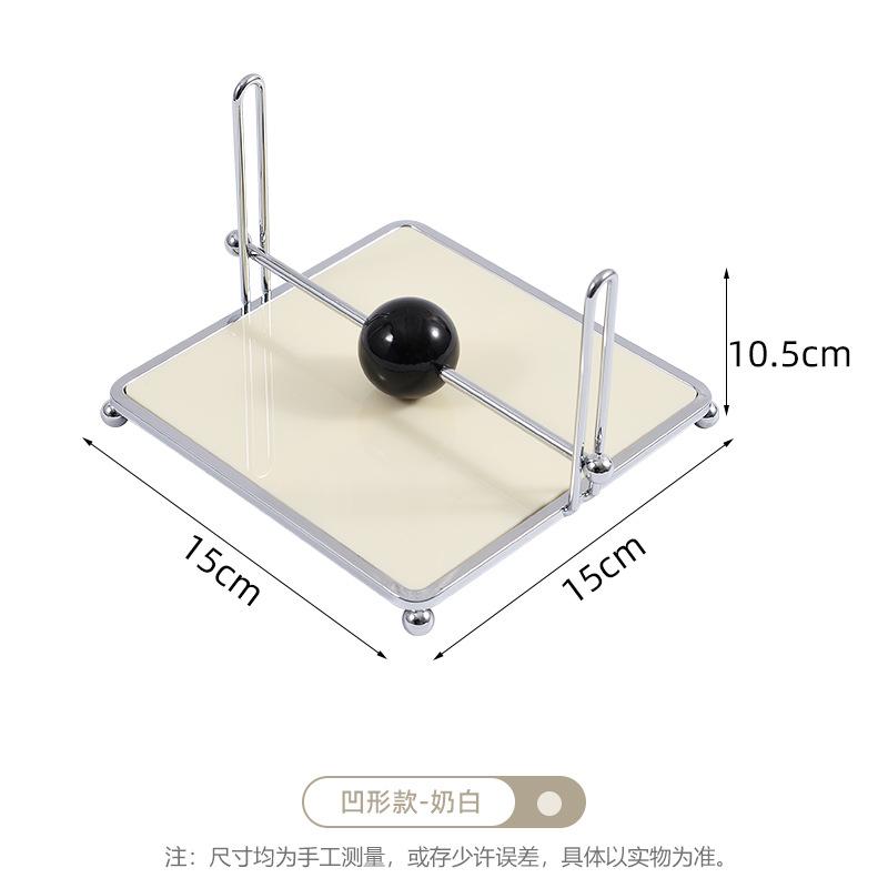 Metal Upright Square Tissue Box with Ball, Hotel Restaurant Decoration Napkin Holder, Wet Wipe Dispenser, Scandinavian Style