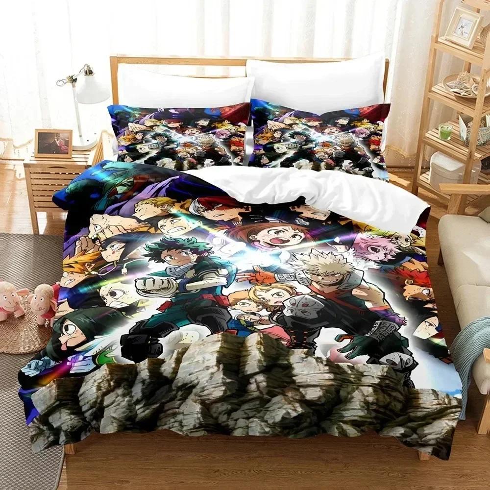 

TOP My Hero Academia Bedding Set Japan Soft Bedclothes Single Double Queen Twin Full Size Duvet Cover For Teens Boys Bed 70x133cm 2pcs
