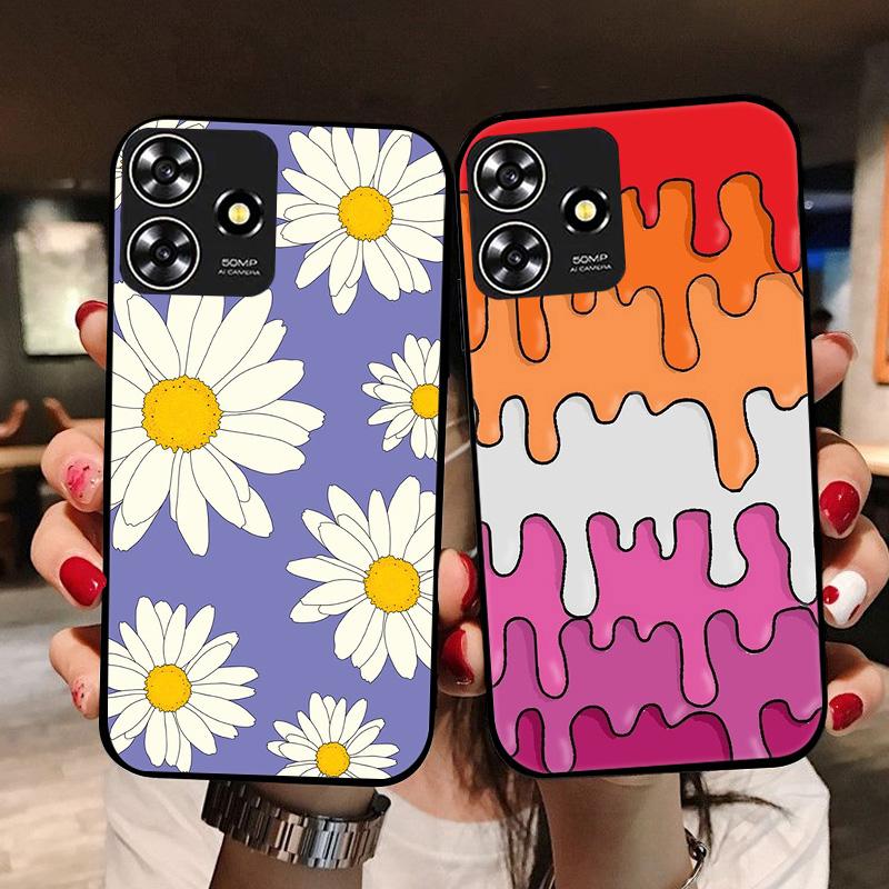 Pre ZTE Blade V50 Dizajnové puzdro Kvetinové maľované silikónové puzdrá Pre ZTE Blade A73 4G / V50 Smart Axon 50 Lite Puzdro TPU kryt Fundas