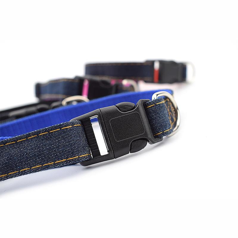 Pet collar, dog denim collar, adjustable cat collar, supplies for Teddy, Corgi, and small dogs