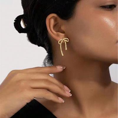 Gold/Silver Color Earrings for Women Bow Stud Nail Earring Fashion Cute Jewelry Piercing Ear Accessories