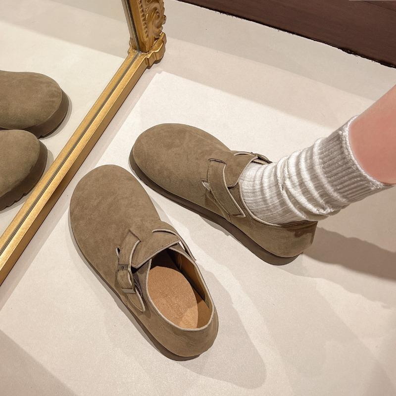 

Женские туфли-бокены с круглым носком в стиле ретро, весна-лето, модные и милые, ленивые, повседневные, женские туфли бренда DLSYXD 40 темные хаки