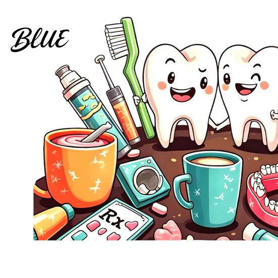 Versatile Adhesive Wall Decals Cartoon Smiling Teeth Decals Dental Tools Self-Adhesive Stickers Funny Stickers for Bathroom Art Kids Bedroom Clinic