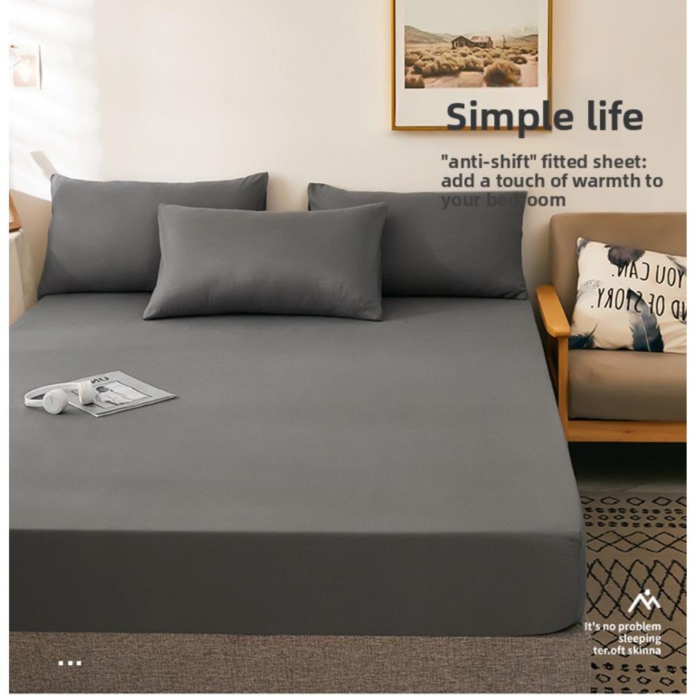Summer Washed Cotton Fitted Sheet Set, All-around Wrap Mattress Cover, Baby Friendly Single Bed Sheet Mattress Protector