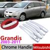For Mitsubishi Grandis 2003~2011 Chrome Door Handle Cover Car Accessories Stickers Trim Set 2004 2005 2006 2007 2008 2009 2010