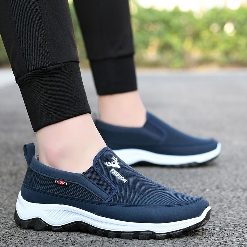 New Old Beijing Cloth Shoes Men's Leisure Walking Shoes Low Side Soft Flat Bottom Canvas Material Running Sneakers Outdoor