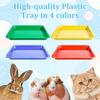 Multicolor Kitten Litter Box, 4 PCS Portable Open Tray for Small & Senior Cats, Waterproof Plastic Travel Litter Pan, 15.2x12x1.