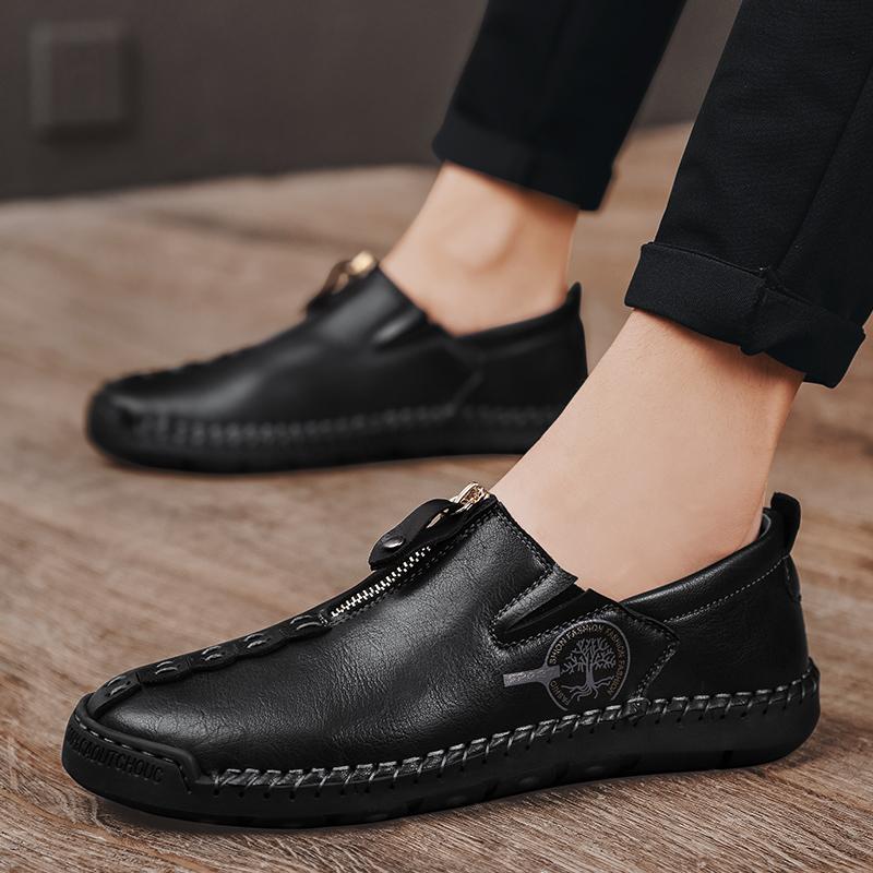 Handmade Leather Casual Men Shoes Design Sneakers Men Comfortable Leather Men Loafers Hot Sale Moccasins Driving Shoes Size 48