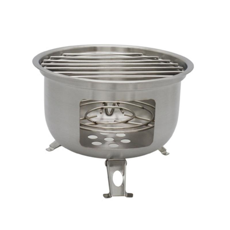 

Portable Backpacking Survival Stove Wood Burning Grill Stainless Steel Stove for Outdoor Cooking and BBQ Picnics 1