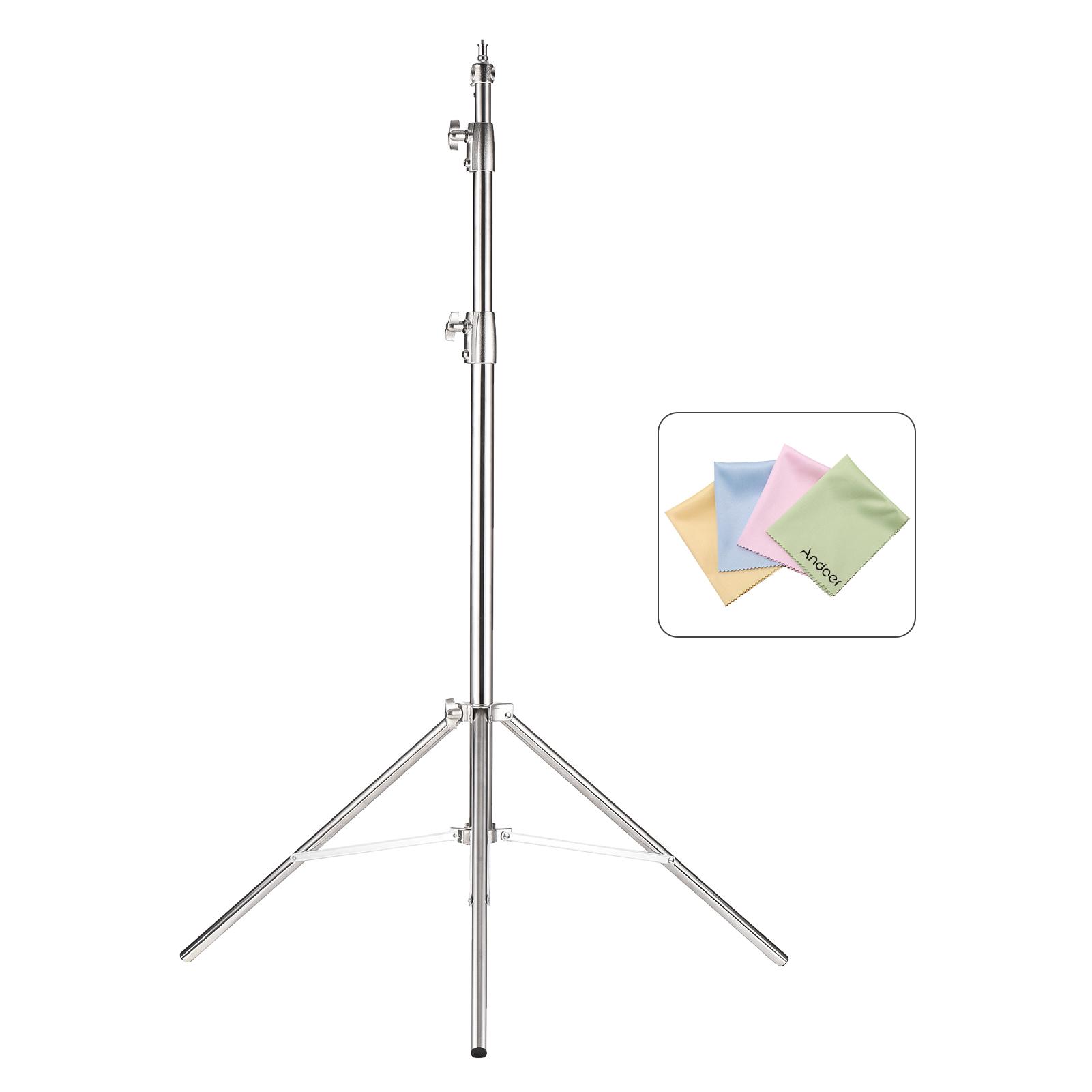 

Andoer сверхмощный штатив для фотосъемки, Макс. штатив из нержавеющей стали. Высота 280 см/110 дюймов с 1/4 чёрный