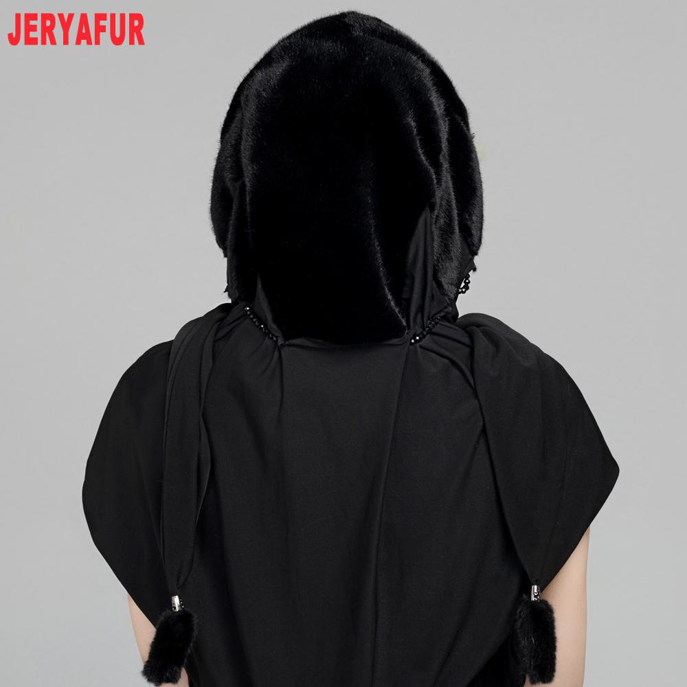 JERYAFUR Women Faux Fur Hooded Scarf, 2‑in‑1 Warm Plush Hat Scarf Combo for Cold Winter Daily Outdoor Wear
