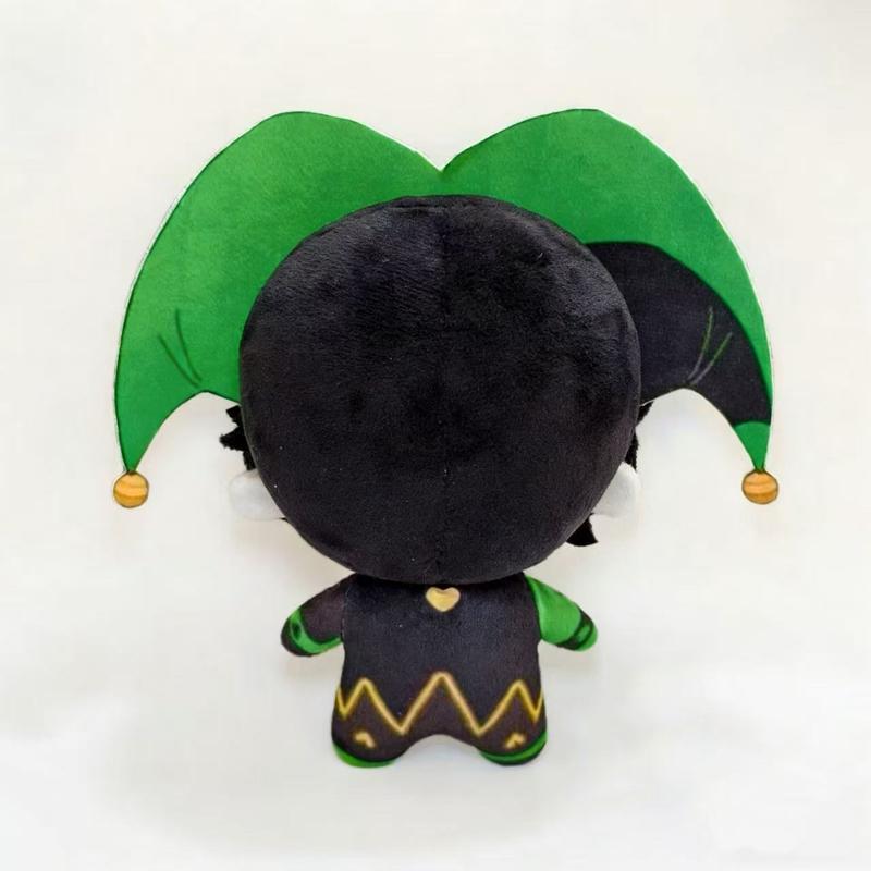 Latest 10cm Cute Green Eyes Circus Anime Game Freaks Character Harlequin Plush Toys Keychain Plushie Doll Bag Hanging Pendant