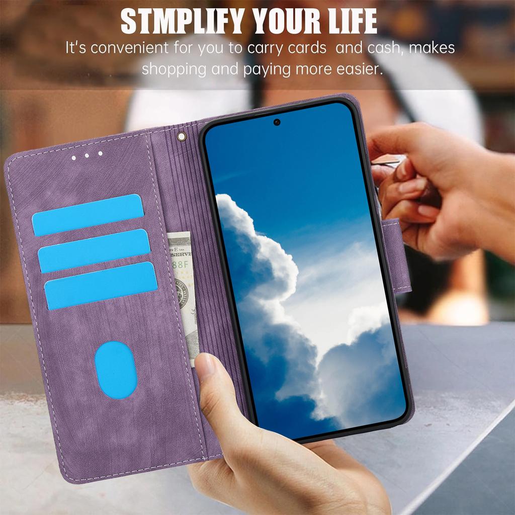 SY-001 For Samsung Galaxy S25 Case Flower Butterfly Leather Wallet Phone Cover with Hand Strap