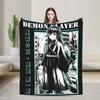 Muichiro Tokito Blue Design  Flannel Throw Blanket Anime Blanket for Sofa Couch Lightweight Bed Rug,