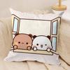 Panda B-Bubu D-Dudu Cushion Cover Silky Short Plush Double-Sided Printed Pillow Case For Sofa All Seasons Home Decor Gift