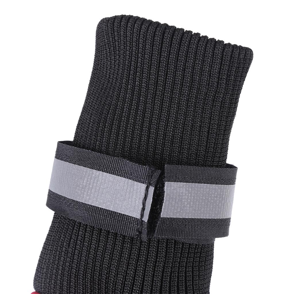 4-teiliges Set, wasserdichte Hundeschuhe, rutschfeste Schutzstiefel für große Hunde, Rot, L