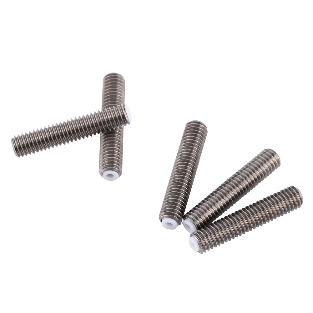 5pcs Stainless Steel M6 x 30mm Nozzle Throat Tube Accessary for 3D Printer Extruder 1.75mm