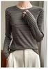 Women's Self-Heating Striped Long Sleeve Slimming Pullover
