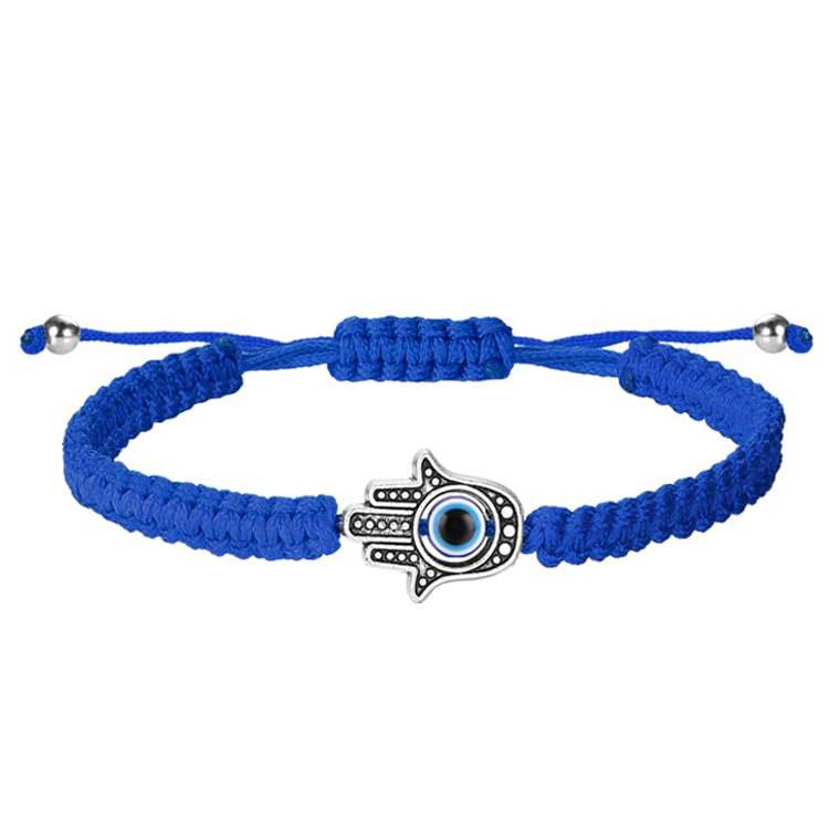 Evil Eye Adjustable Bracelet Set: 12-Piece Woven Rope with 7 Knots